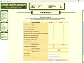Einstellungen-Seite
